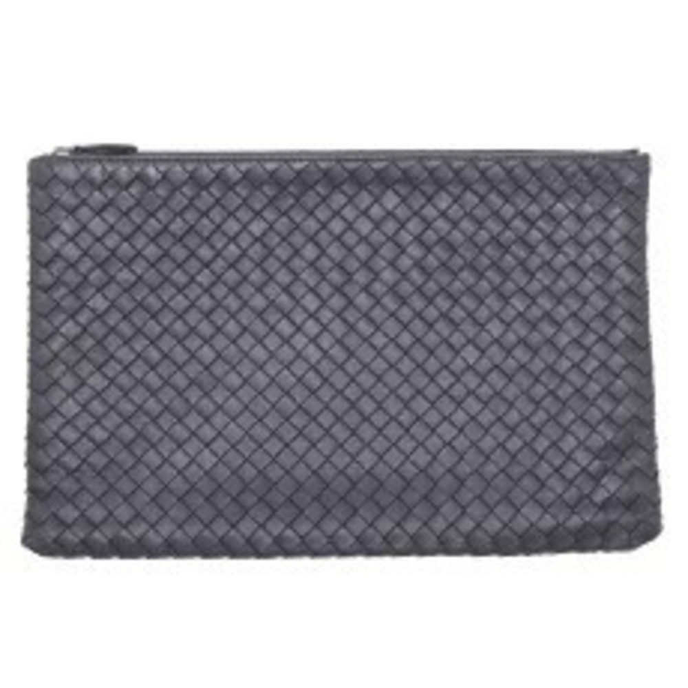 Bottega Veneta Intrecciato Clutch Bag Shoulder Lambskin Black